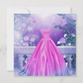 Roze Paarse Princess Quinceanera Kaart (Achterkant)