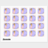 Roze Paarse Prinses Baby shower Favor Stickers (Vel)