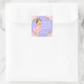 Roze Paarse Prinses Baby shower Favor Stickers (Tas)