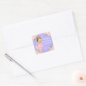 Roze Paarse Prinses Baby shower Favor Stickers (Envelop)