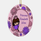 Roze & Paarse Prinses Gepersonaliseerd Ornament Ge (Rechts)