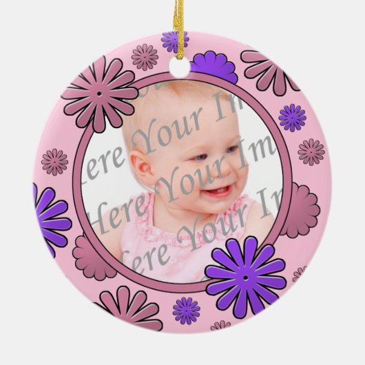 Roze & Paarse Prinses Gepersonaliseerd Ornament Ge (Achterkant)