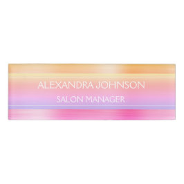 Roze Paarse Professionele Folie Modern Naambadge