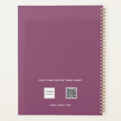 Roze paarse pruim monogram initialen naam 2026 planner (Achterkant)