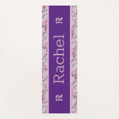 Roze Paarse Quartz Trendy Cool Eenvoudig Monogram Yogamat (Voorkant)
