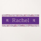 Roze Paarse Quartz Trendy Cool Eenvoudig Monogram Yogamat (Voorkant (horizontaal))