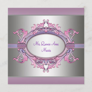 Roze Paarse Quinceanera Kaart