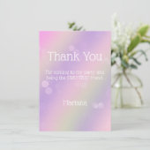 Roze Paarse Regenboog Meisje Bedankt Kaart (Staand voorkant)