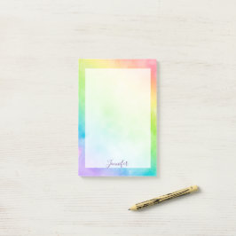 Roze paarse regenboog waterverf post-it® notes