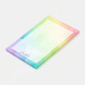 Roze paarse regenboog waterverf post-it® notes (Schuin)