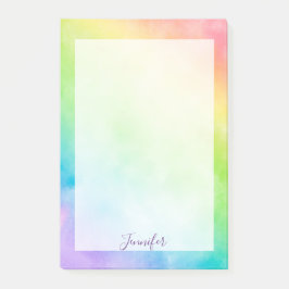 Roze paarse regenboog waterverf post-it® notes