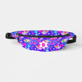Roze Paarse Regenboog Waterverf Ster Monogram Heuptasje
