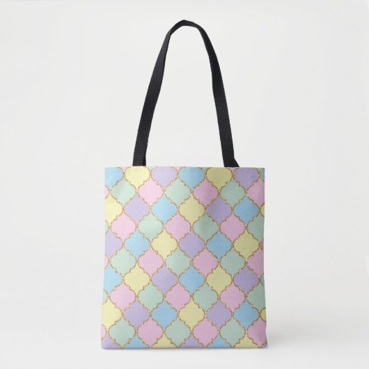 Roze Paarse regenboogkleuren Gold Glitter Modern Tote Bag (Voorkant)