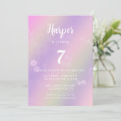 Roze Paarse regenboogmeisjes Birthday Kaart (Staand voorkant)