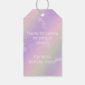 Roze Paarse regenboogmeisjes op zaterdag Cadeaulabel (Achterkant)