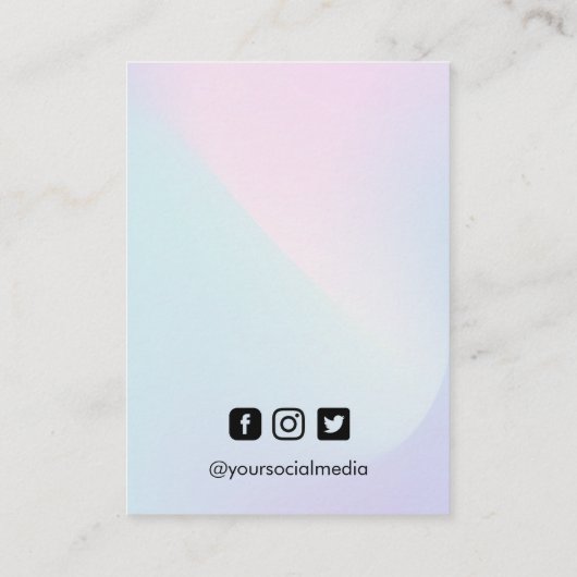 Roze Paarse regenboogverlichting, Kaart Visitekaartje (Achterkant)