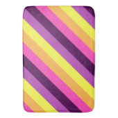 Roze Paarse retro strepen grote badmat (Voorkant Verticaal)
