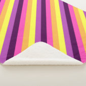 Roze Paarse Retro Stripes Grote Sherpa Deken (3/4)
