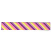 Roze Paarse Retro Stripes Grote Tafelloper (Horizontaal)