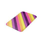 Roze Paarse Retro Stripes Kleine Badmat (Gekanteld)
