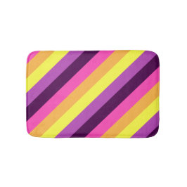 Roze Paarse Retro Stripes Kleine Badmat