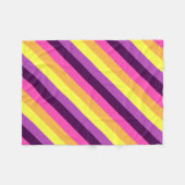Roze Paarse Retro Stripes Kleine Fleece Deken (Voorkant (Horizontaal))