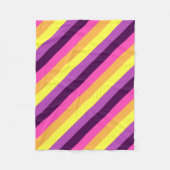 Roze Paarse Retro Stripes Kleine Fleece Deken (Voorkant)