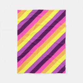 Roze Paarse Retro Stripes Kleine Fleece Deken