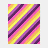 Roze Paarse Retro Stripes Medium Fleece Deken (Voorkant)