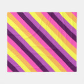 Roze Paarse Retro Stripes Medium Fleece Deken (Voorkant (Horizontaal))