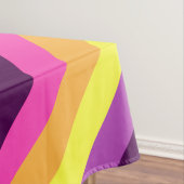 Roze Paarse Retro Stripes Medium Tafelkleed (Voorbeeld)