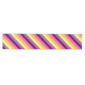 Roze Paarse Retro Stripes Medium Tafelloper (Horizontaal)
