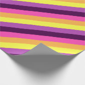 Roze Paarse Retro Stripes Verpakkingsdocument Cadeaupapier (Hoek)