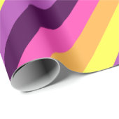 Roze Paarse Retro Stripes Verpakkingsdocument Cadeaupapier (Rol Hoek)