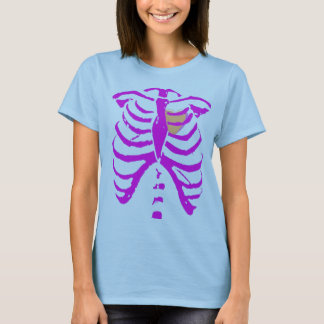 roze/ paarse ribbenkooi 3 met roze vleugels t-shirt