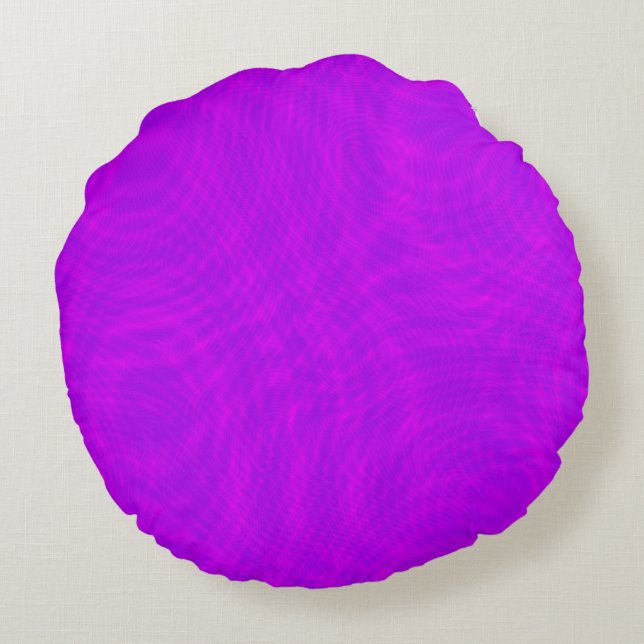 Roze & Paarse Rimpel Moiré Rond Kussen (Achterkant)
