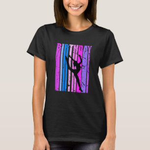Roze Paarse Ritmische Gymnastiek Meisje Batonnendr T-shirt