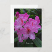 Roze Paarse Rododendron Notitiekaartje (Voorkant / Achterkant)