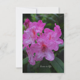 Roze Paarse Rododendron Notitiekaartje
