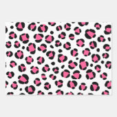 Roze Paarse Rood Zwart Leopard Dierenprint Inpakpapier Vel (Voorkant 3)