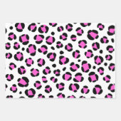 Roze Paarse Rood Zwart Leopard Dierenprint Inpakpapier Vel (Voorkant)