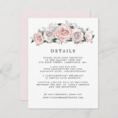 Roze Paarse Roos Bloemen bruiloft Gast Details Informatiekaartje (Voorkant / Achterkant)