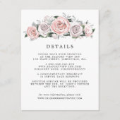 Roze Paarse Roos Bloemen bruiloft Gast Details Informatiekaartje (Voorkant)