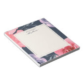 Roze Paarse Roos donkerblauw, aangepast laptopblok Notitieblok (Schuin)