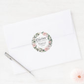 Roze Paarse Roos Gepersonaliseerde doopsel Ronde Sticker (Envelop)