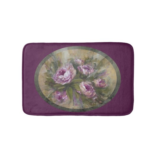 Roze / Paarse Rozen Badmat (Voorkant)