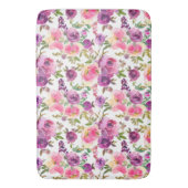 Roze Paarse Rozen Floral Girly Trendy Badmat (Voorkant Verticaal)