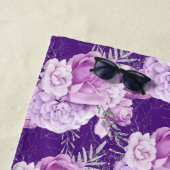 Roze paarse rozen naam strandlaken (In situ)