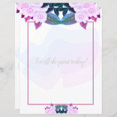 Roze Paarse Rozen papier voor het kartelschrijven (Voorkant / Achterkant)