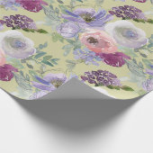 Roze Paarse Rozen Tuin Cadeaupapier (Hoek)